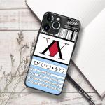 Hunter HxH License Anime Lightweight Slim Phone Case for iPhone 15 Pro, Exquisite Manga Artistic Glossy Glass Theme Protective Cover
