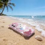 CLQLC Anime Cat Case for iPhone 16,Phone Holder Stand with Makeup Mirror, Kawaii Phone Cases, Cool Unique Protective Cover for Women