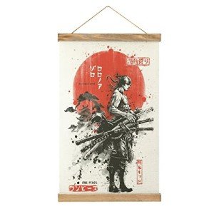 Anime Wall Art Scroll with Wooden Frame 13x20in