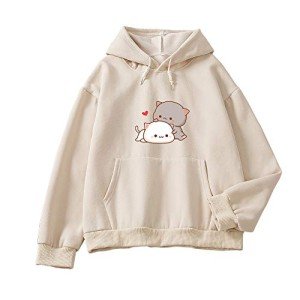 Kawaii Cat Graphic Hoodie for Women