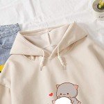 Kawaii Cat Graphic Hoodie for Women