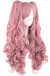 Pink Curly Anime Pigtail Wig for Cosplay