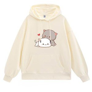 Cute Cat Graphic Hoodie for Teen Girls