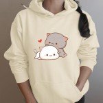 Cute Cat Graphic Hoodie for Teen Girls