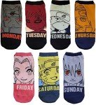 Naruto Shippuden Color Block 7-Pack Ankle Socks