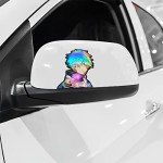 Wetsynt 3 Pack Holographic Anime Car Stickers