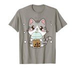 Kawaii Cat Boba Tea Anime T-Shirt for Everyone
