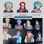 Wetsynt 3 Pack Holographic Anime Car Stickers