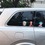 Wetsynt 3 Pack Holographic Anime Car Stickers