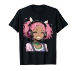 Afro Anime Girl Music Graphic T-Shirt
