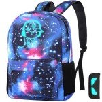 Luminous Anime Backpack with Pencil Case for Teens