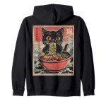 Funny Kawaii Cat Ramen Anime Zip Hoodie