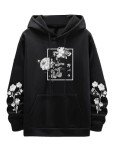 Floral Print Casual Hoodie for Men