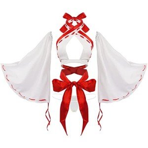 Anime Miko Cosplay Set - Red & White Kimono
