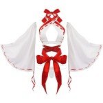 Anime Miko Cosplay Set - Red & White Kimono