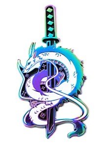Haku Dragon Samurai Enamel Pin for Jackets