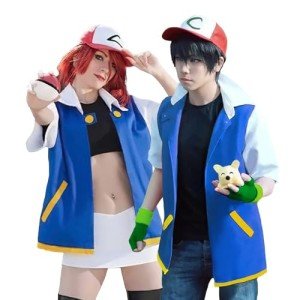 Blue Anime Cosplay Hoodie Set with Gloves & Hat