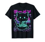 Kawaii Cat Ramen Aesthetic Anime T-Shirt