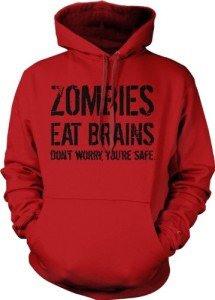 Zombies Eat Brains Funny Hoodie for Halloween