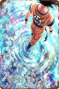 Retro Anime Characters Tin Poster 8x12 Inch