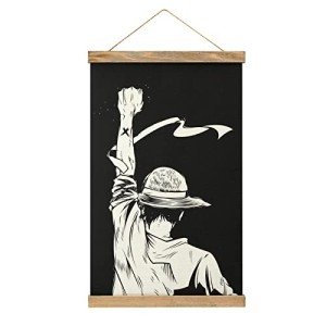 Anime Wall Hanging Scroll Art with Wooden Frame