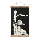 Anime Wall Hanging Scroll Art with Wooden Frame