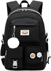 Kawaii Anime Girls’ Diamond School Backpack - Black