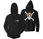 One Piece Luffy Straw Hat Zip Hoodie - Black
