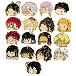 Cute Demon Slayer Brooch Pins Set - 17pcs