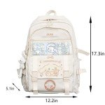 Cute Anime School Backpack for Kids - White