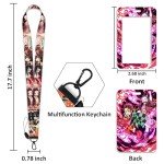 Anime ID Badge Holder Set with Keychain 4pcs