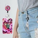 Anime ID Badge Holder Set with Keychain 4pcs