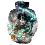 Deku Cosplay Hoodie for Adults - Green Pullover