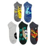 Pokémon Men's 5-Pack No Show Socks Set