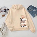 Kawaii Cat Graphic Hoodie for Teen Girls
