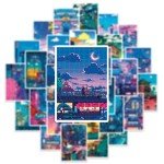 50pcs Anime Night Scene Stickers Set