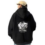 BICOPU Black Anime Hoodie for Men and Women
