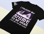 Paused My Anime Manga Otaku T-Shirt - Black