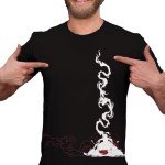 Colonghsou Black Short Sleeve Anime Cosplay Tee