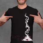 Colonghsou Black Short Sleeve Anime Cosplay Tee