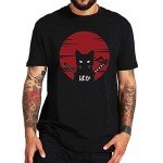 Japanese Cat Anime T-Shirt for Adults - Black
