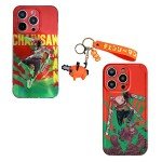 Denji Chainsaw Man Anime Phone Case with Keychain