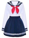 Navy Blue Sailor School Girl Cosplay Skirt Set