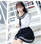 Navy Blue Sailor School Girl Cosplay Skirt Set