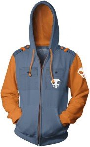 Bleach Men's Grey Shinigami Skull Graphic Hoodie