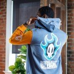 Bleach Men's Grey Shinigami Skull Graphic Hoodie