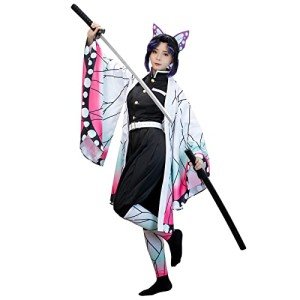 Kochou Shinobu Women's Anime Cosplay Kimono Outfit