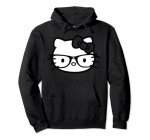 Hello Kitty Black & White Hoodie with Nerd Glasses