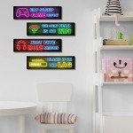 Neon Gaming Wall Art Set of 4