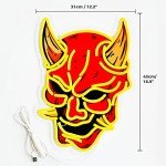 Hannya Mask Neon Sign - Anime Room Decor